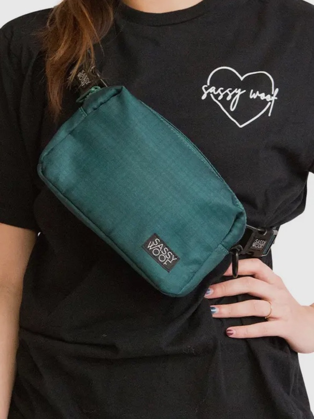 Sassy Woof Teal Dog Treat Belt Bag - Hands-Free Pet Accessory